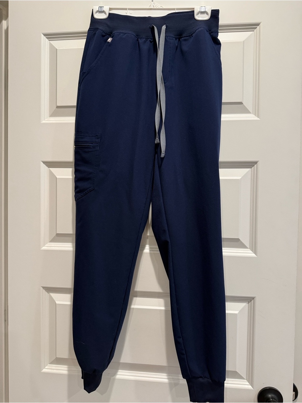 Figs Navy woman’s Drawstring Jogger Pants with Gray Drawcord